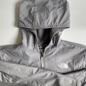 The North Face - Light Gray Fleece Full-Zip Hooded Jacket - Youth/Junior, 14/16